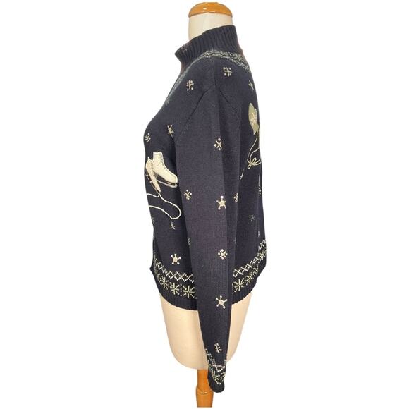 Vintage Christopher & Banks Hand Embroidered Small Jacket Ice Skates & Mittens - Picture 4 of 11